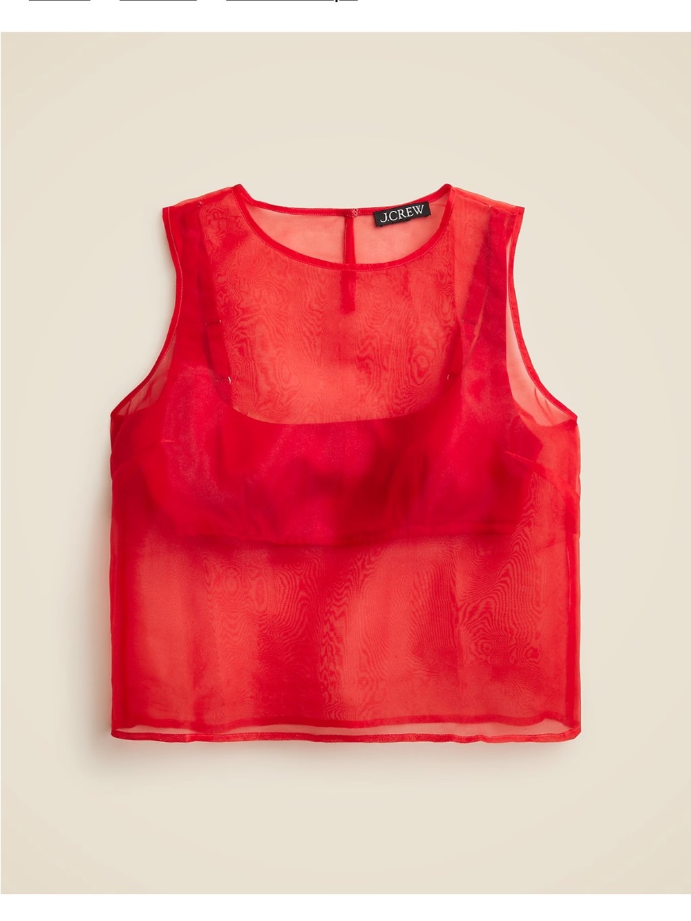 J.Crew collection Red Sheer Sleeveless Top